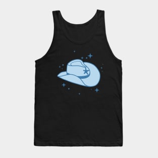 Light Blue Cowboy Hat Cowgirl Aesthetic Tank Top